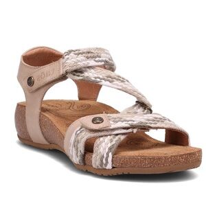 Taos Trulie Leather Wedge Sandals Size 11 Comfort Strappy Braided